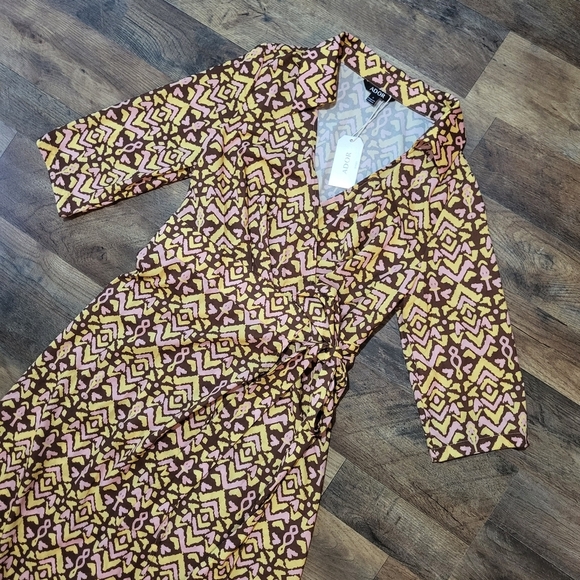 Ador Vintage Print Stretch Wrap Maxi Dress Size Small - Picture 4 of 12